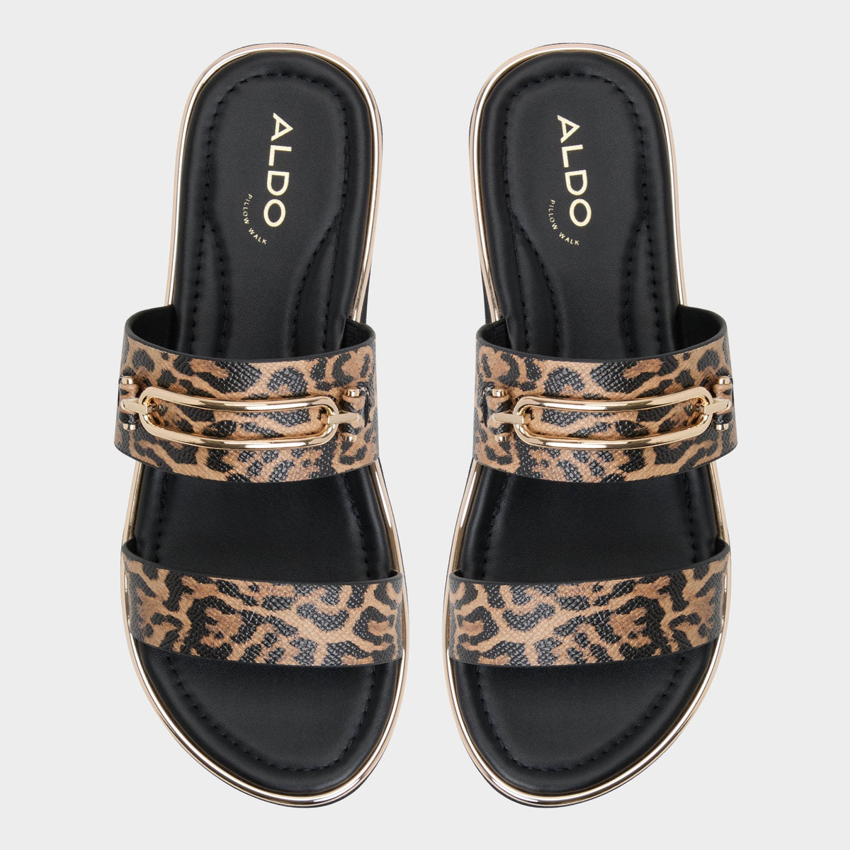 Lagoon Brown Multi Women's Flats - Strappy flat sandal, Footbed sandal | Aldo Essential