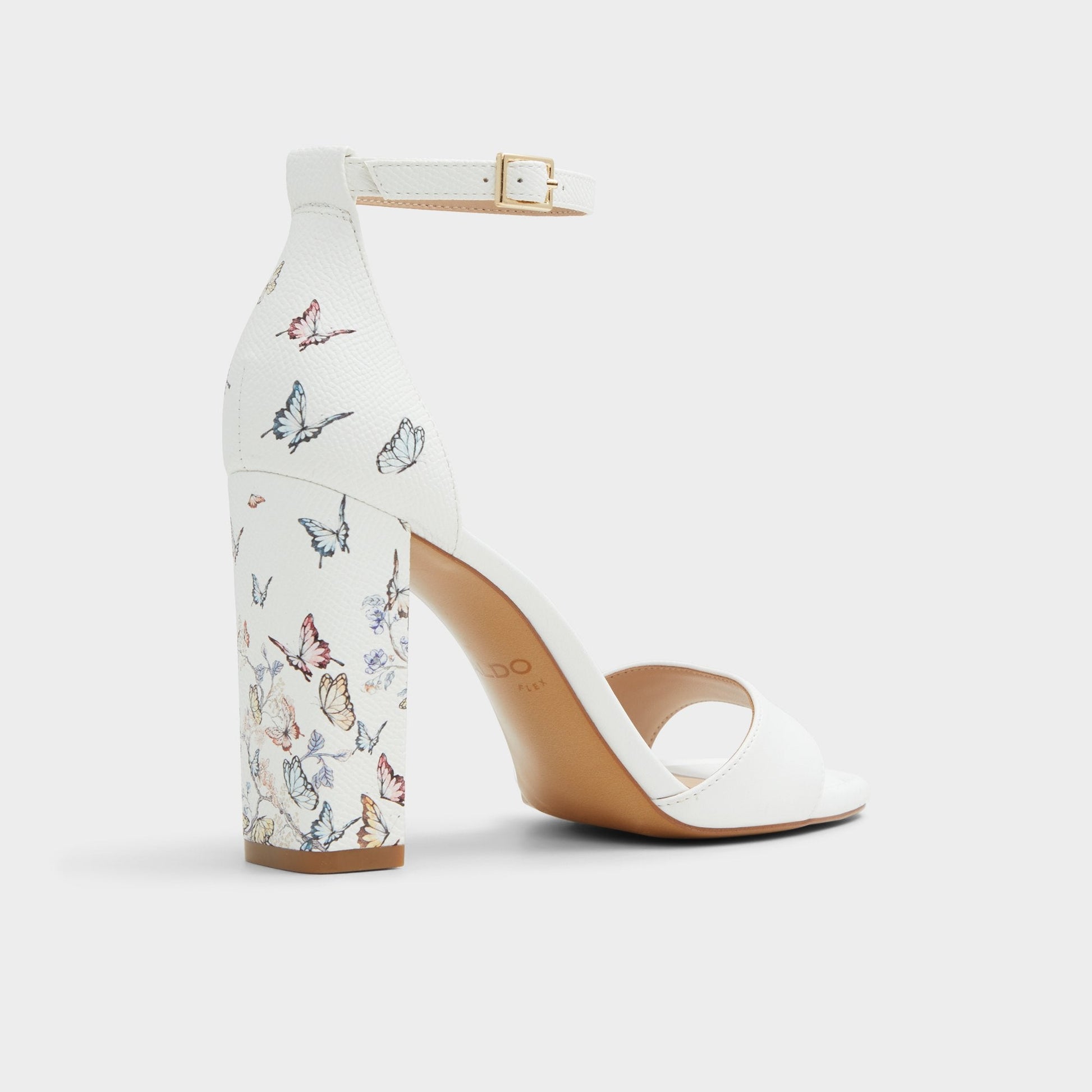 Enaegyn White Multi Women's Strappy sandals - Strappy heeled sandal, Block heel | Aldo Trending