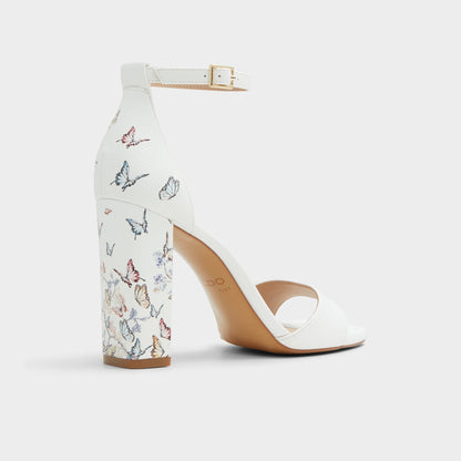 Enaegyn White Multi Women's Strappy sandals - Strappy heeled sandal, Block heel | Aldo Trending