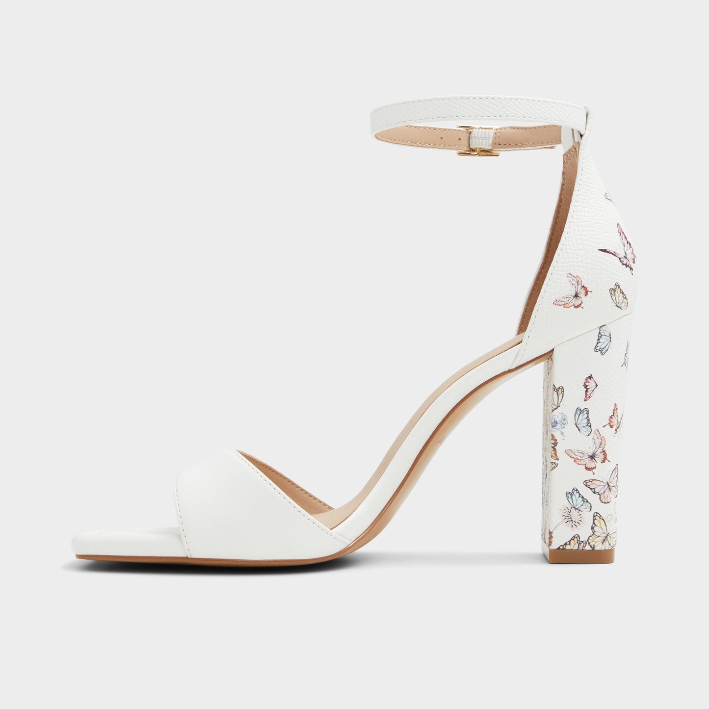 Enaegyn White Multi Women's Strappy sandals - Strappy heeled sandal, Block heel | Aldo Trending