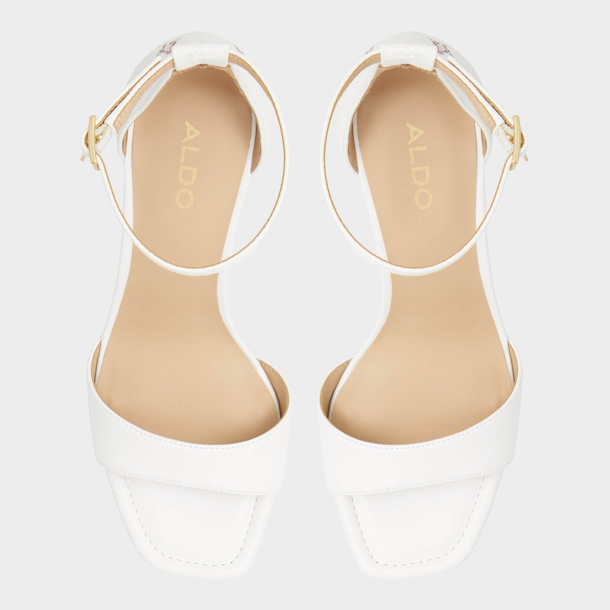 Enaegyn White Multi Women's Strappy sandals - Strappy heeled sandal, Block heel | Aldo Trending