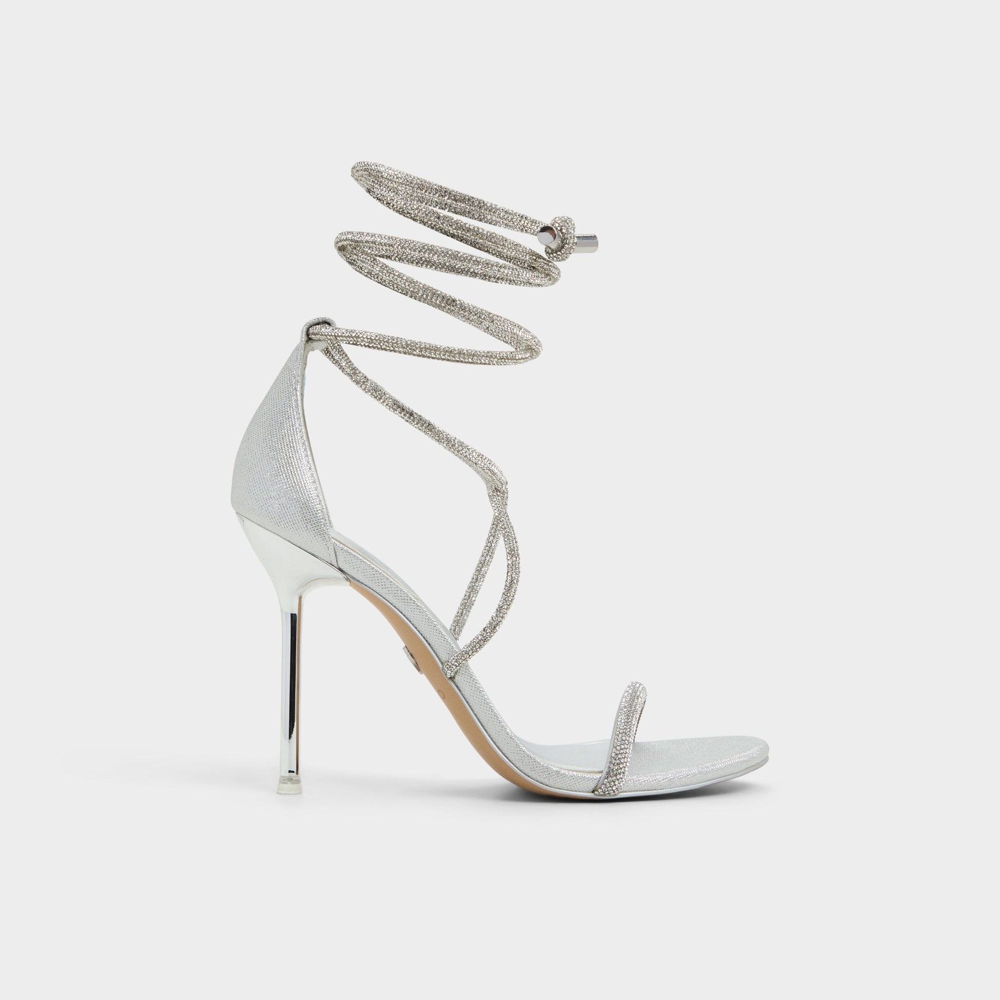 Caladonia Silver Women's Iridescent metallics - Strappy heeled sandal, Stiletto heel | Aldo Best Seller