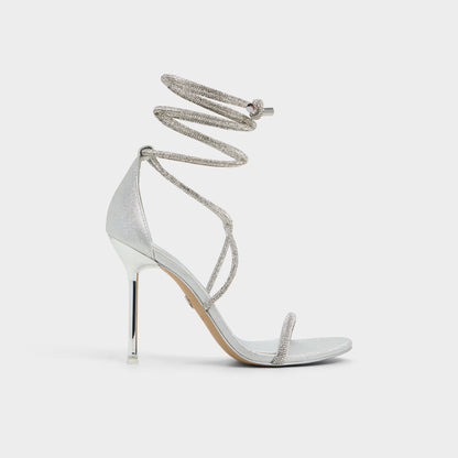 Caladonia Silver Women's Iridescent metallics - Strappy heeled sandal, Stiletto heel | Aldo Best Seller