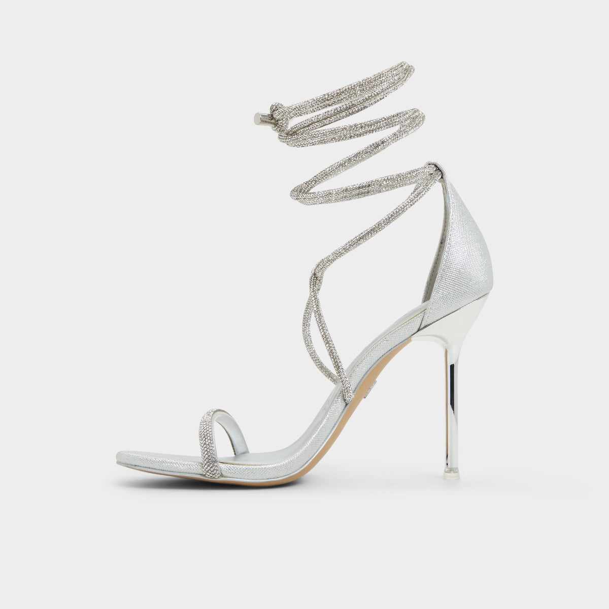 Caladonia Silver Women's Iridescent metallics - Strappy heeled sandal, Stiletto heel | Aldo Best Seller