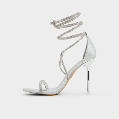 Caladonia Silver Women's Iridescent metallics - Strappy heeled sandal, Stiletto heel | Aldo Best Seller