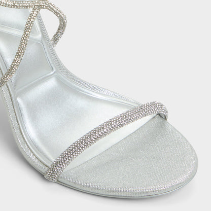 Caladonia Silver Women's Iridescent metallics - Strappy heeled sandal, Stiletto heel | Aldo Best Seller