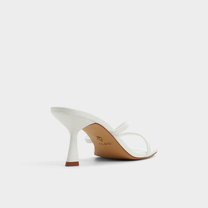 Calypsa White Women's Heeled mules - Strappy heeled sandal, Block heel | Aldo Popular