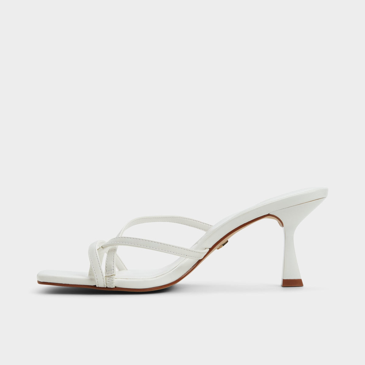 Calypsa White Women's Heeled mules - Strappy heeled sandal, Block heel | Aldo Popular