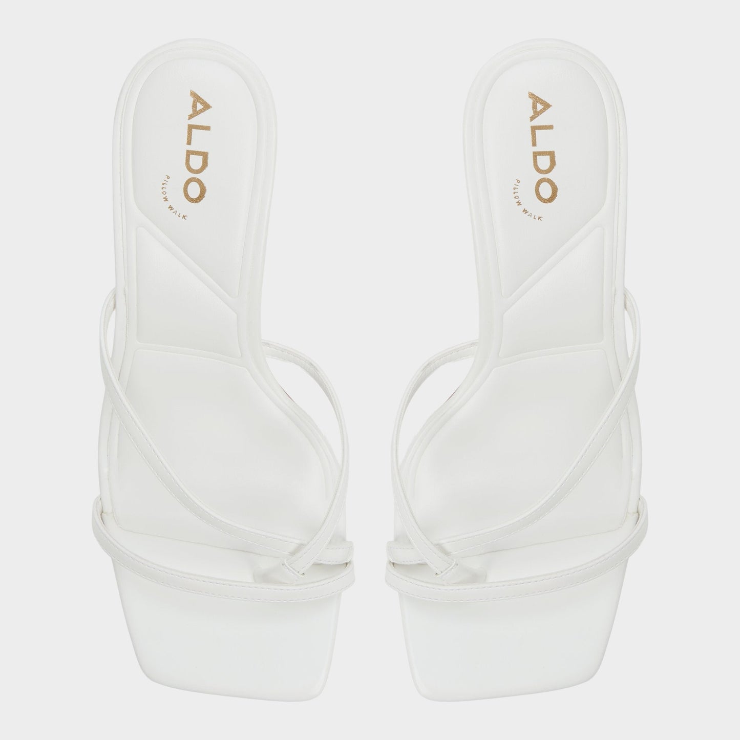 Calypsa White Women's Heeled mules - Strappy heeled sandal, Block heel | Aldo Popular