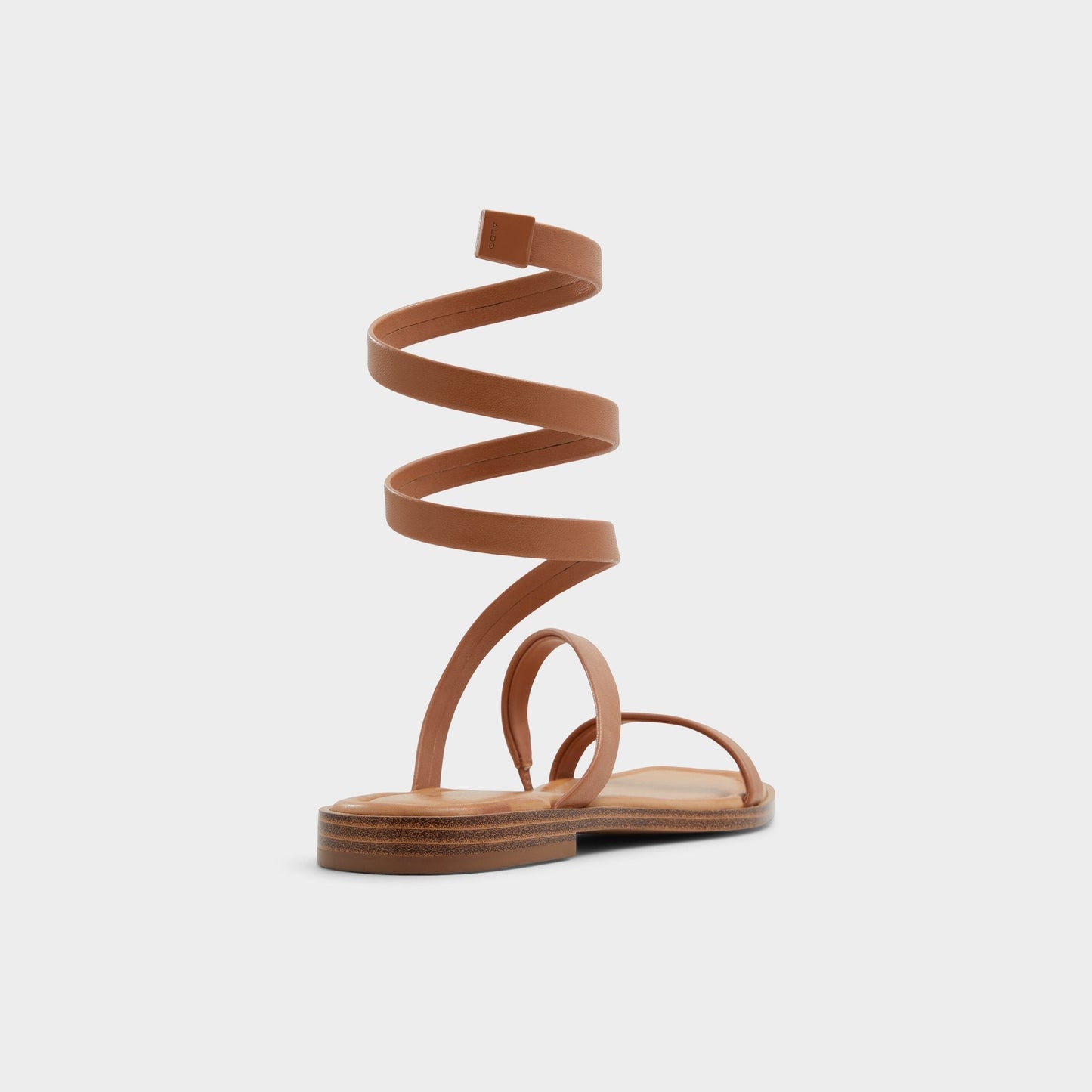 Spinella in Medium Brown - Strappy flat sandal | Aldo New