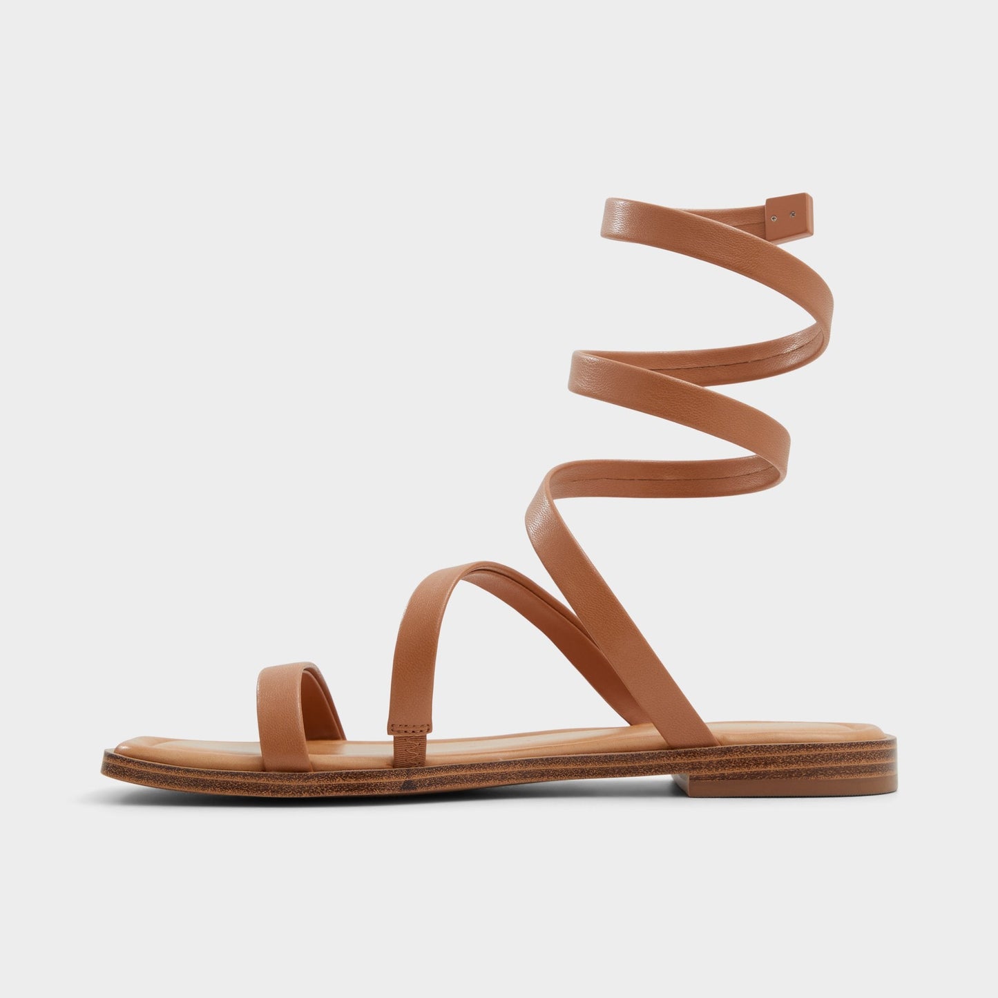 Spinella in Medium Brown - Strappy flat sandal | Aldo New