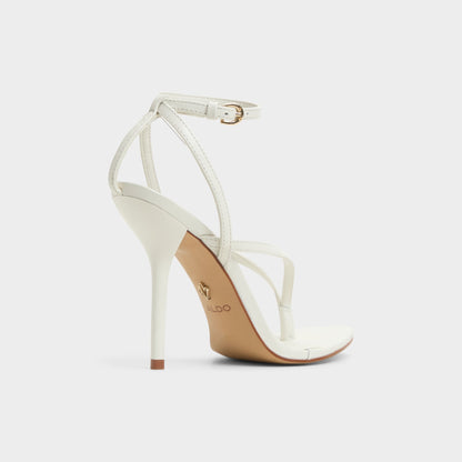Abyfindley White/Bone Women's Strappy sandals - Heeled flip flop | Aldo Featured