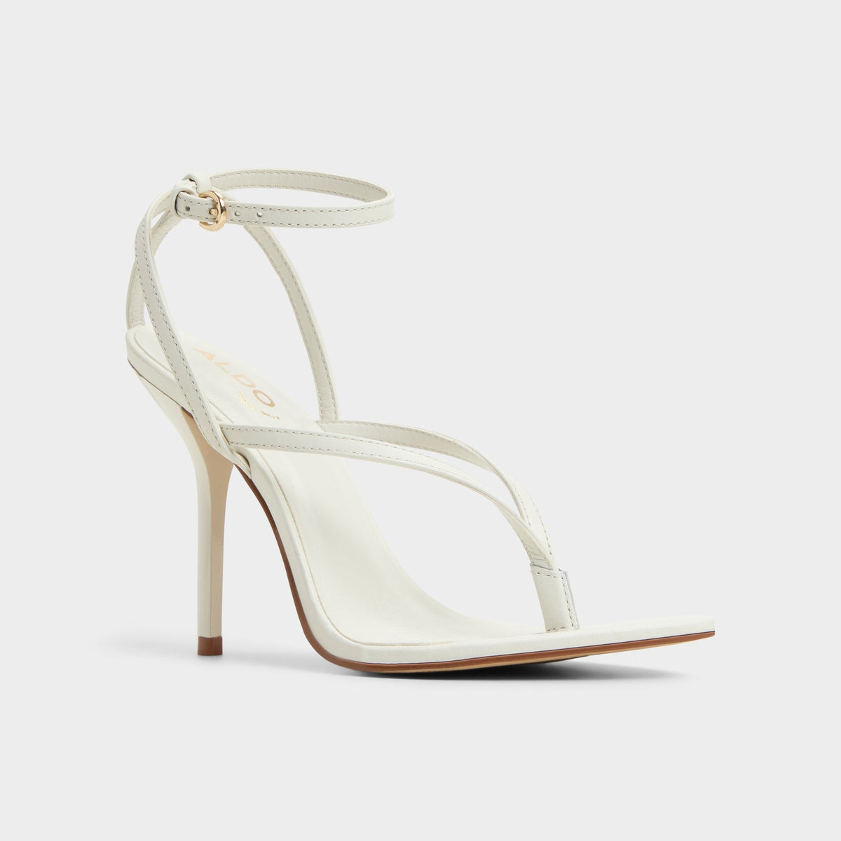 Abyfindley White/Bone Women's Strappy sandals - Heeled flip flop | Aldo Featured