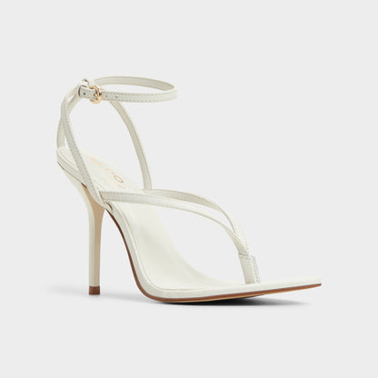 Abyfindley White/Bone Women's Strappy sandals - Heeled flip flop | Aldo Featured