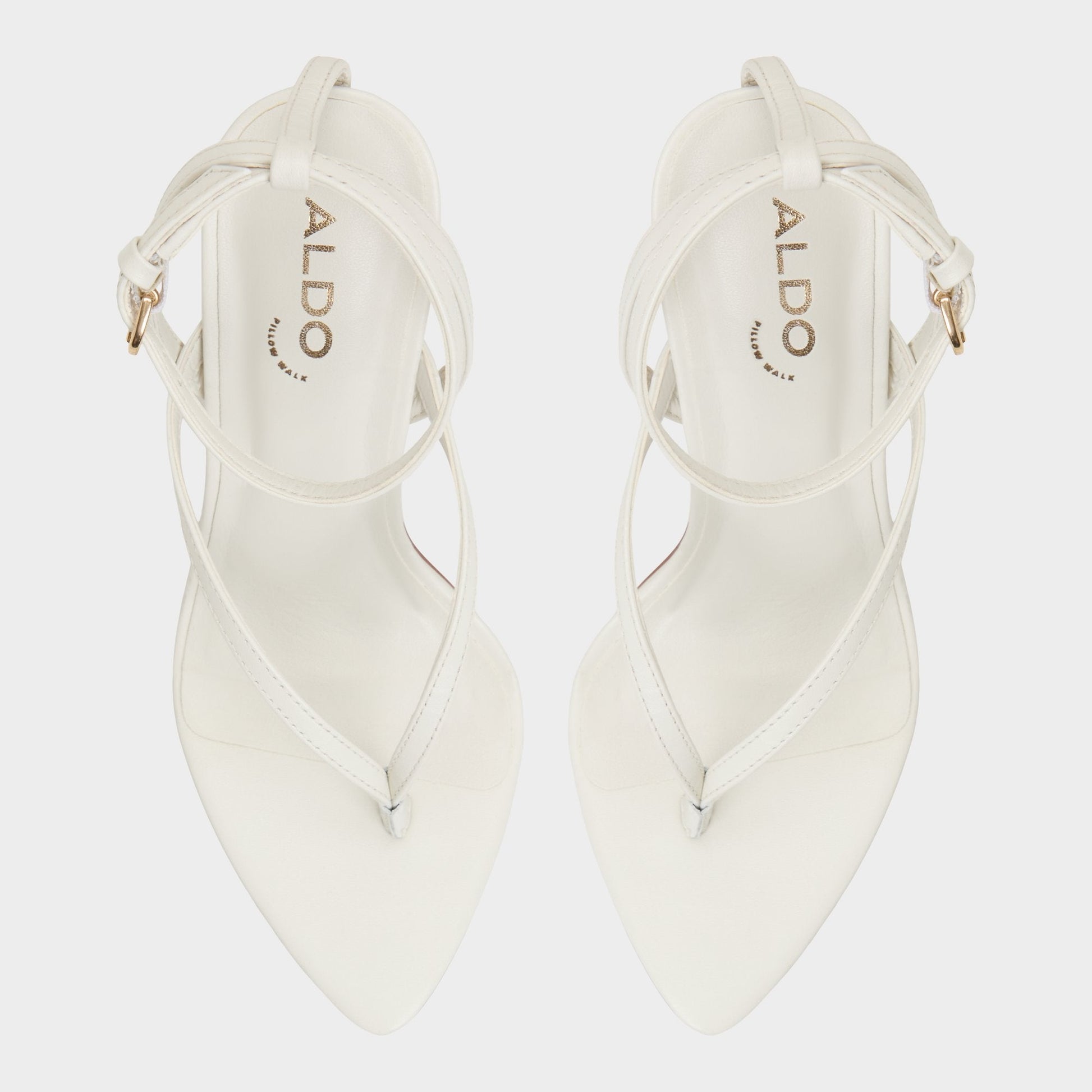 Abyfindley White/Bone Women's Strappy sandals - Heeled flip flop | Aldo Featured