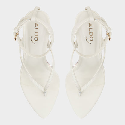 Abyfindley White/Bone Women's Strappy sandals - Heeled flip flop | Aldo Featured