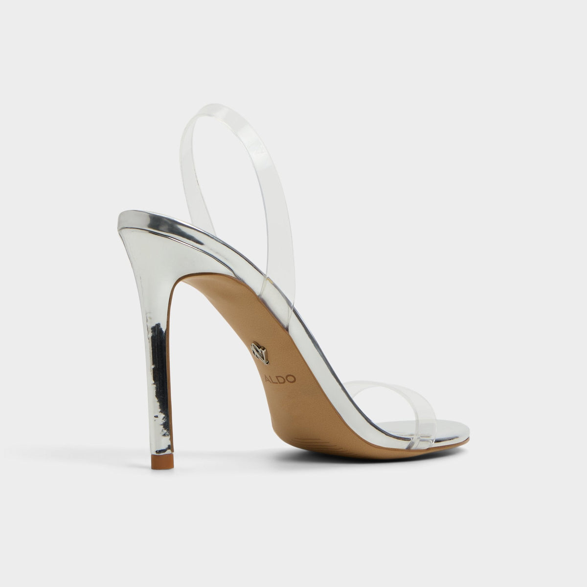 Quinilynn Silver Women's Iridescent metallics - Strappy heeled sandal, Stiletto heel | Aldo Classic