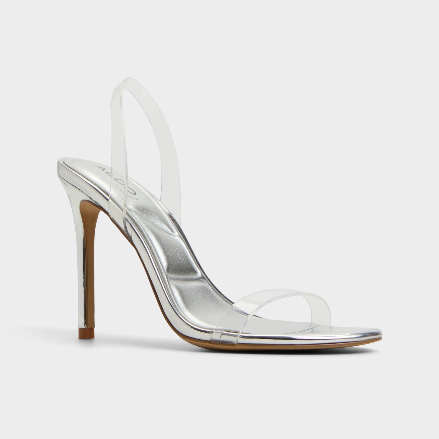 Quinilynn Silver Women's Iridescent metallics - Strappy heeled sandal, Stiletto heel | Aldo Classic