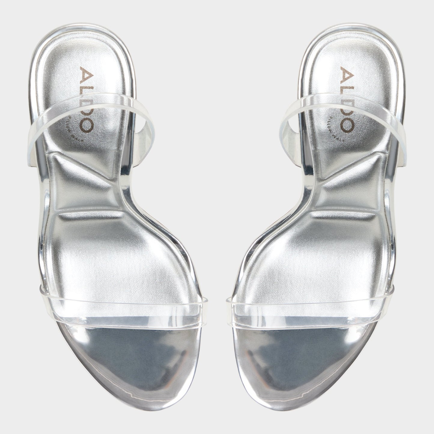 Quinilynn Silver Women's Iridescent metallics - Strappy heeled sandal, Stiletto heel | Aldo Classic