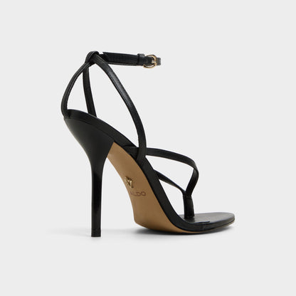 Abyfindley Black Women's Strappy sandals - Heeled flip flop, Stiletto heel | Aldo New