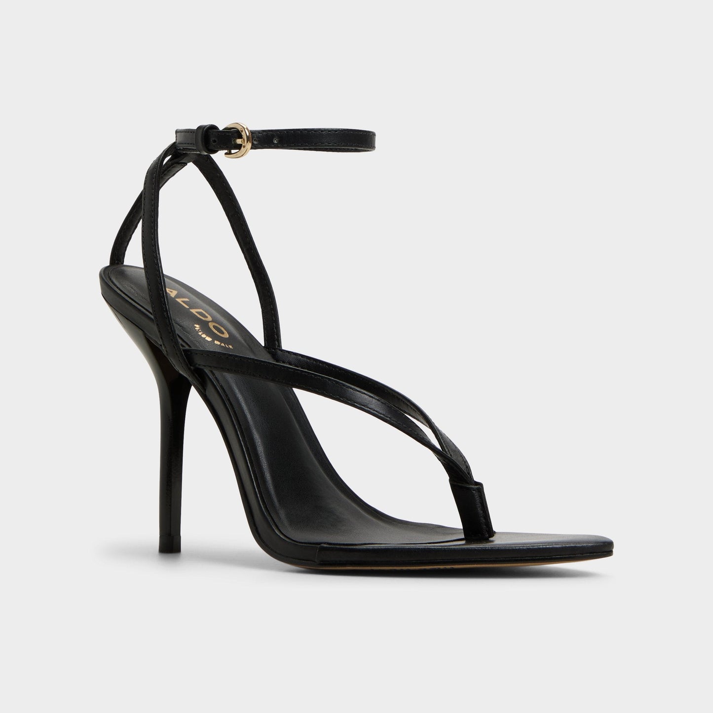 Abyfindley Black Women's Strappy sandals - Heeled flip flop, Stiletto heel | Aldo New