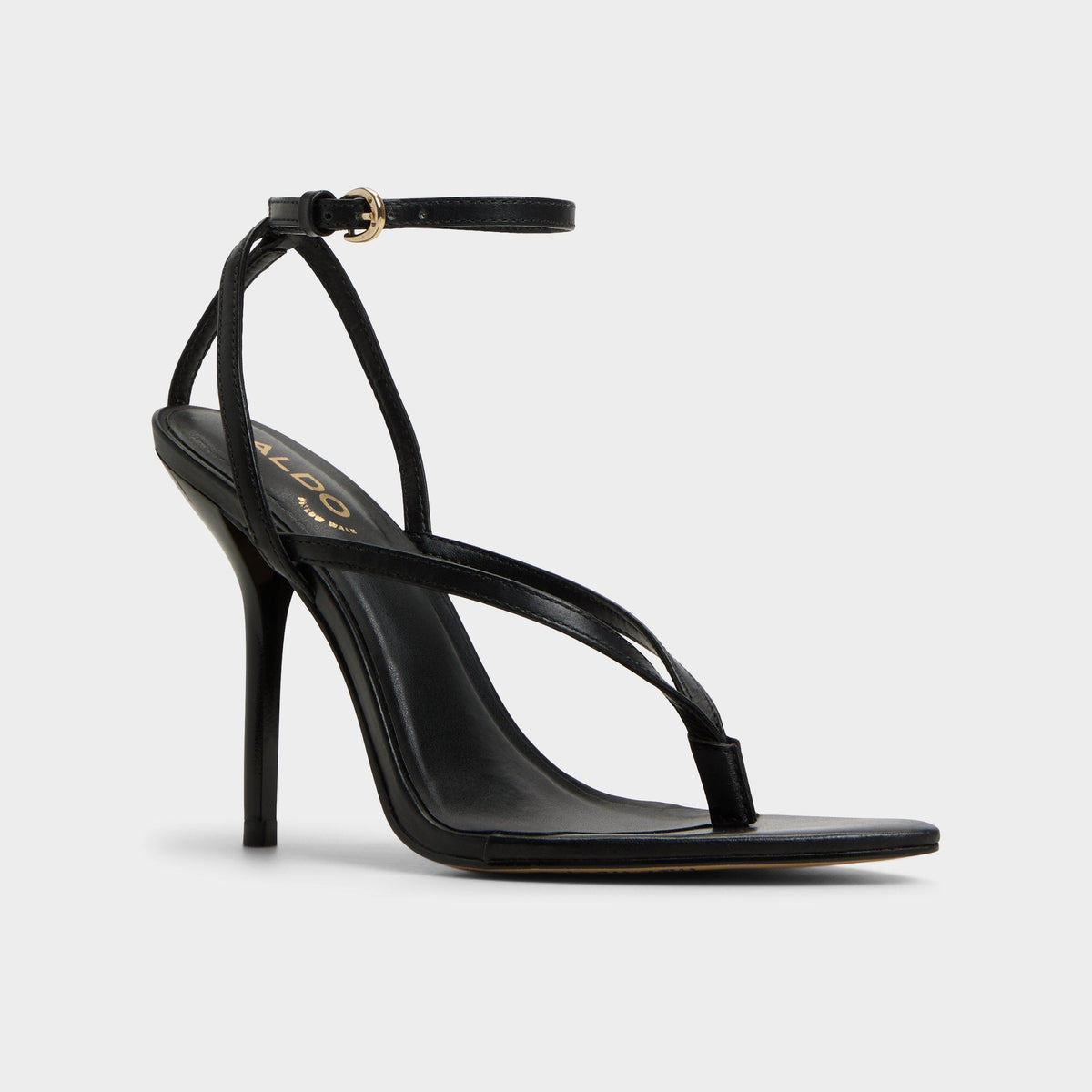 Abyfindley Black Women's Strappy sandals - Heeled flip flop, Stiletto heel | Aldo New