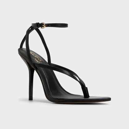 Abyfindley Black Women's Strappy sandals - Heeled flip flop, Stiletto heel | Aldo New