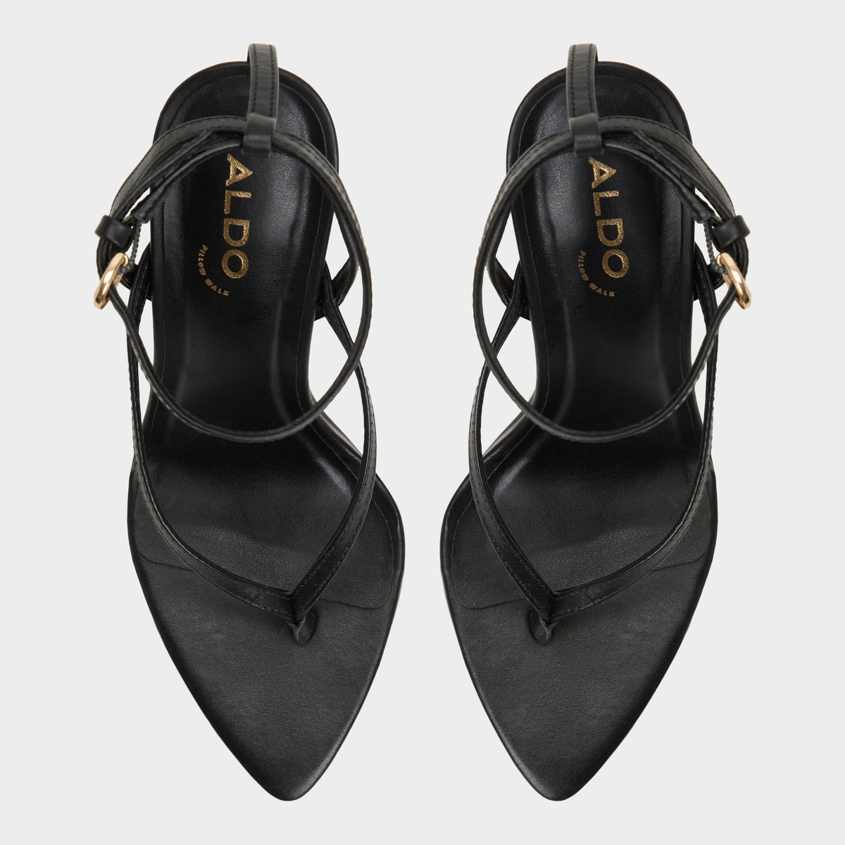 Abyfindley Black Women's Strappy sandals - Heeled flip flop, Stiletto heel | Aldo New