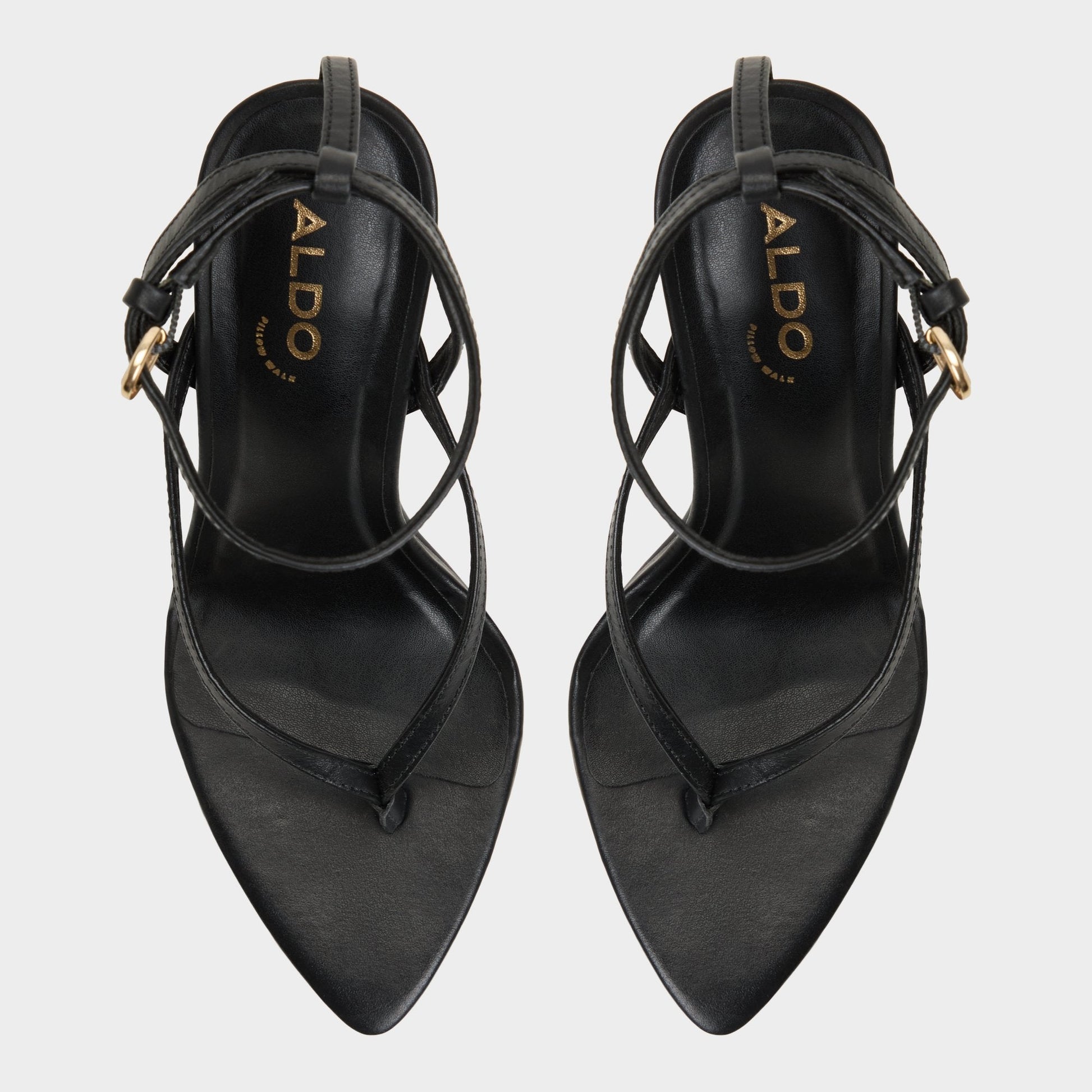 Abyfindley Black Women's Strappy sandals - Heeled flip flop, Stiletto heel | Aldo New
