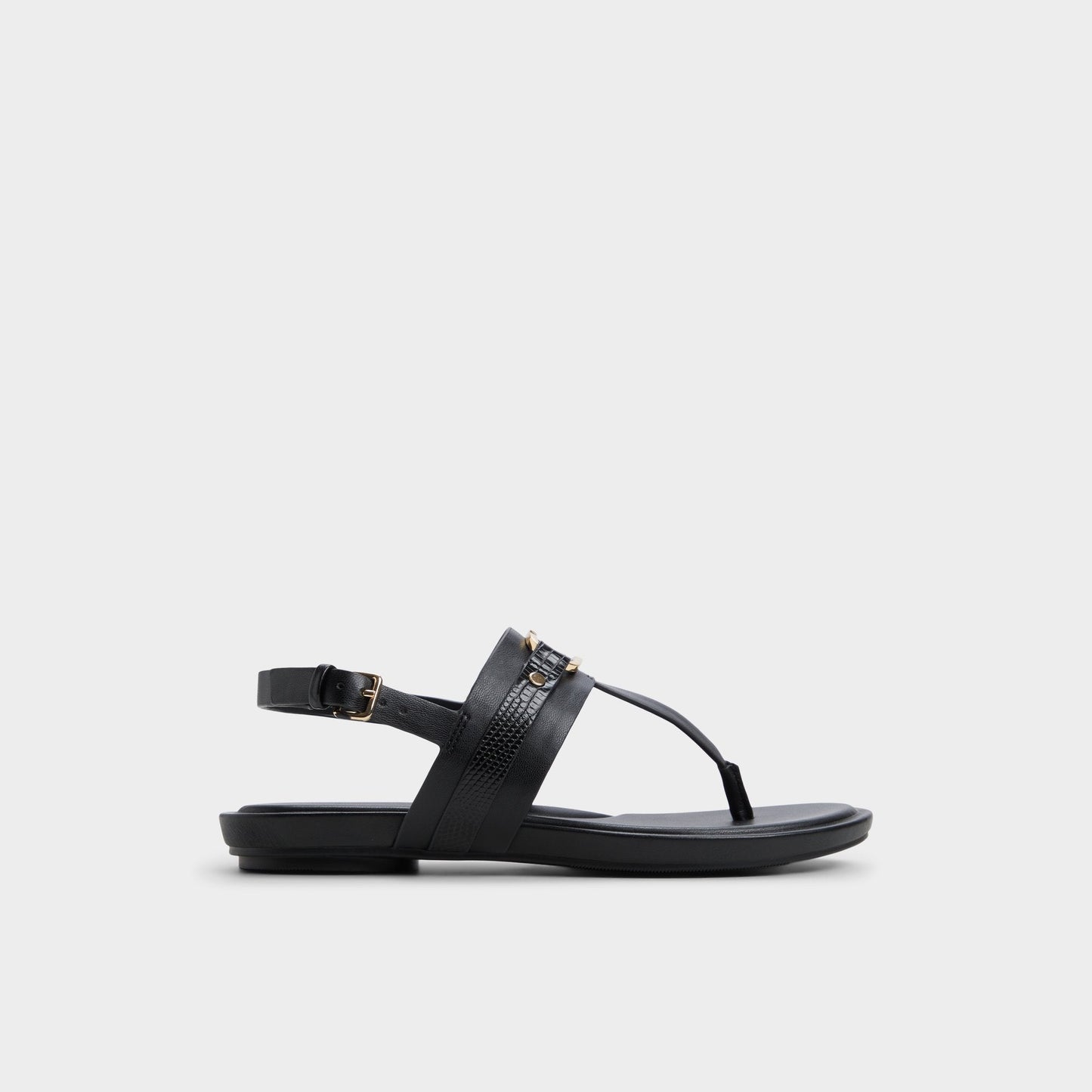 Taylen Black Women's Footbed sandals - T-strap sandal | Aldo Popular