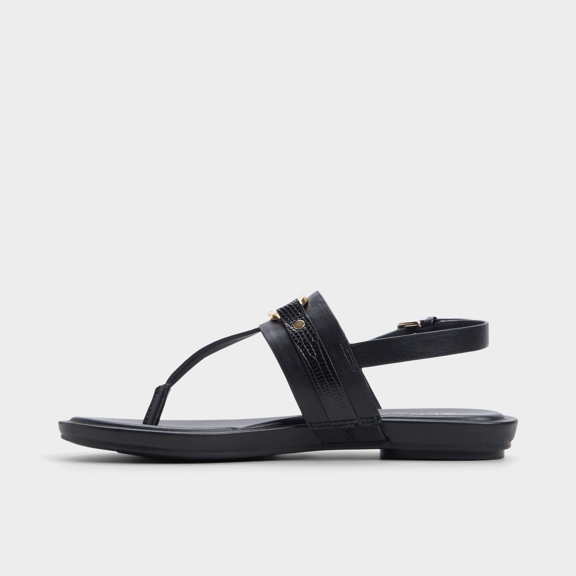 Taylen Black Women's Footbed sandals - T-strap sandal | Aldo Popular
