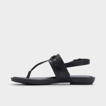 Taylen Black Women's Footbed sandals - T-strap sandal | Aldo Popular
