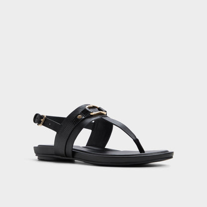 Taylen Black Women's Footbed sandals - T-strap sandal | Aldo Popular
