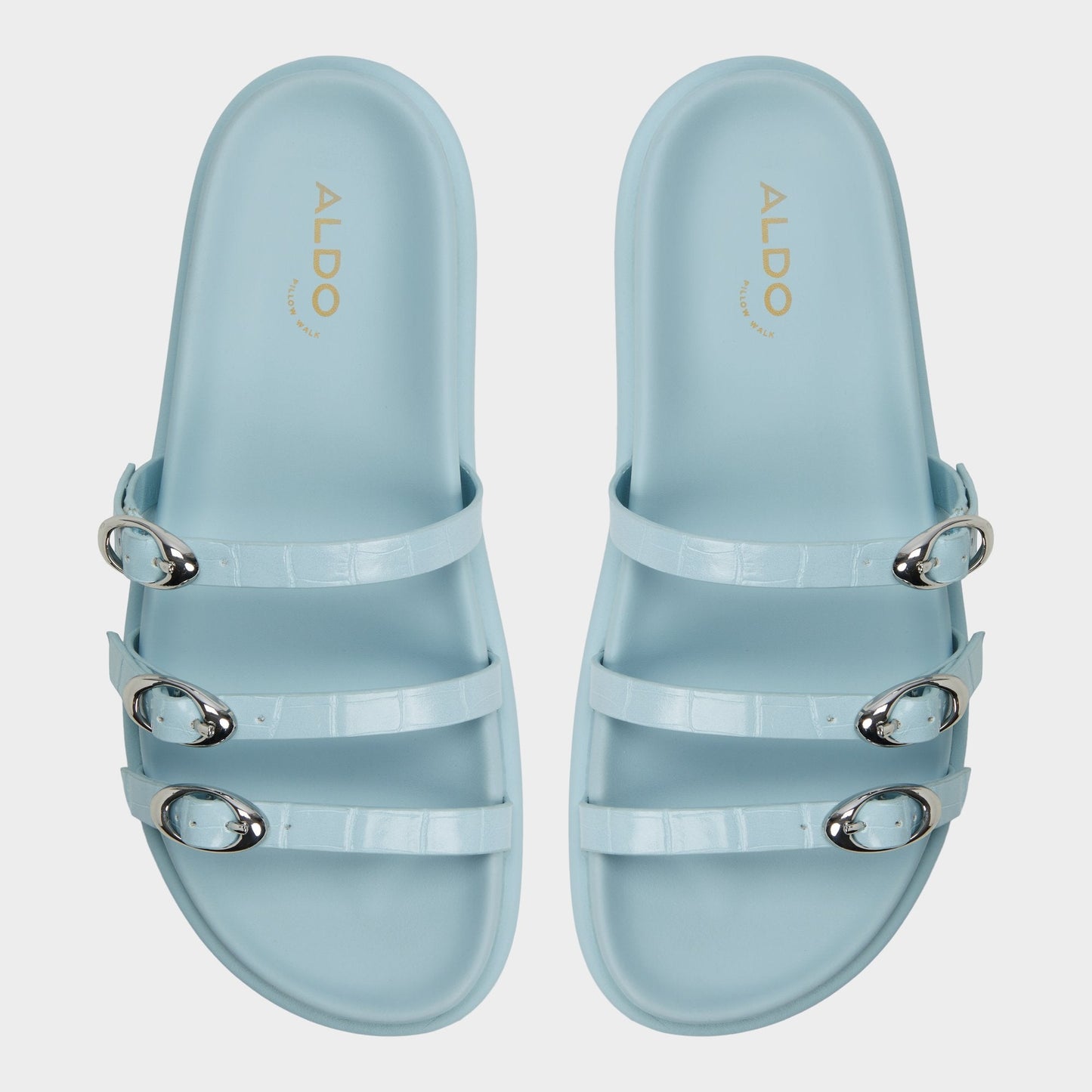 Zephyra Pastel Blue Women's Footbed sandals - Footbed sandal | Aldo Essential