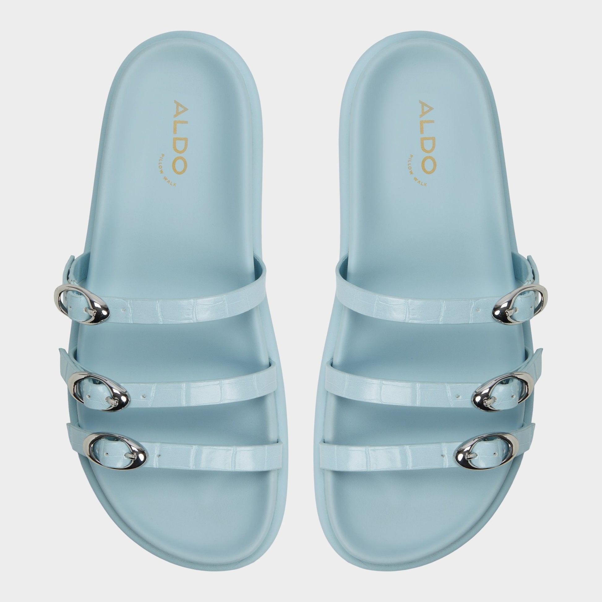 Zephyra Pastel Blue Women's Footbed sandals - Footbed sandal | Aldo Essential