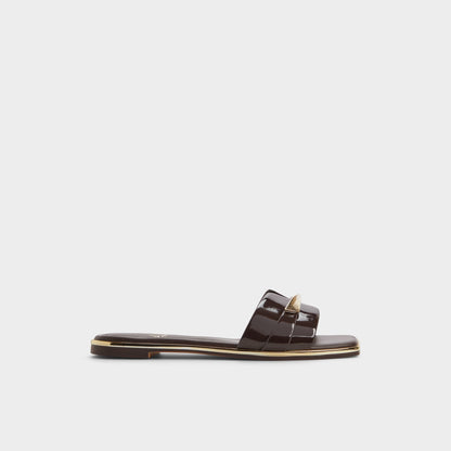 Darlina Medium Brown Women's Flats - Slide sandal | Aldo Premium