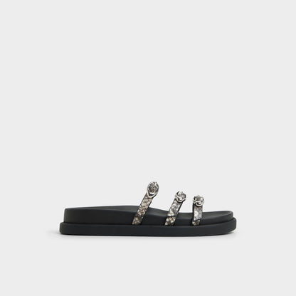 Zephyra White/Black Women's Footbed sandals - Footbed sandal | Aldo New
