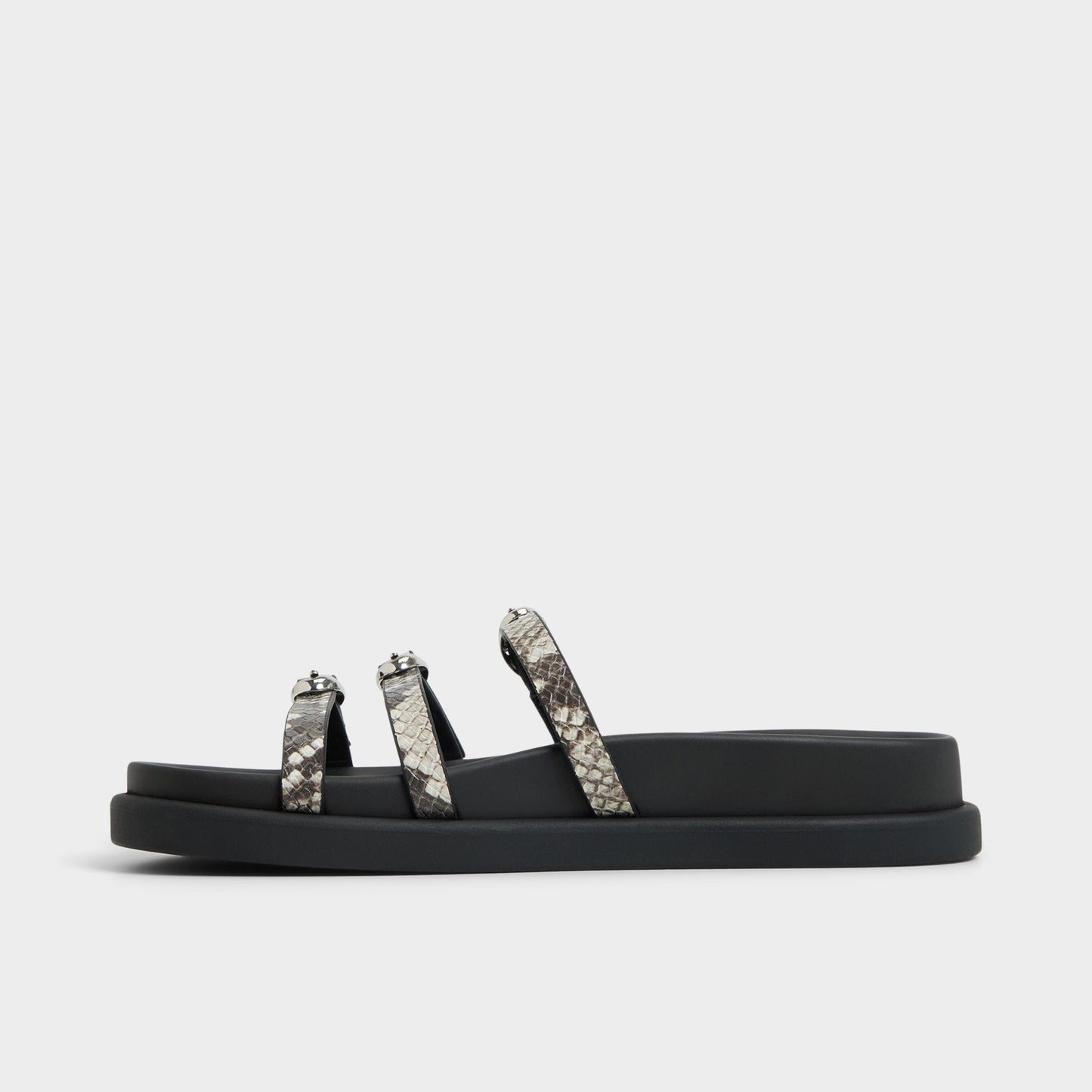 Zephyra White/Black Women's Footbed sandals - Footbed sandal | Aldo New