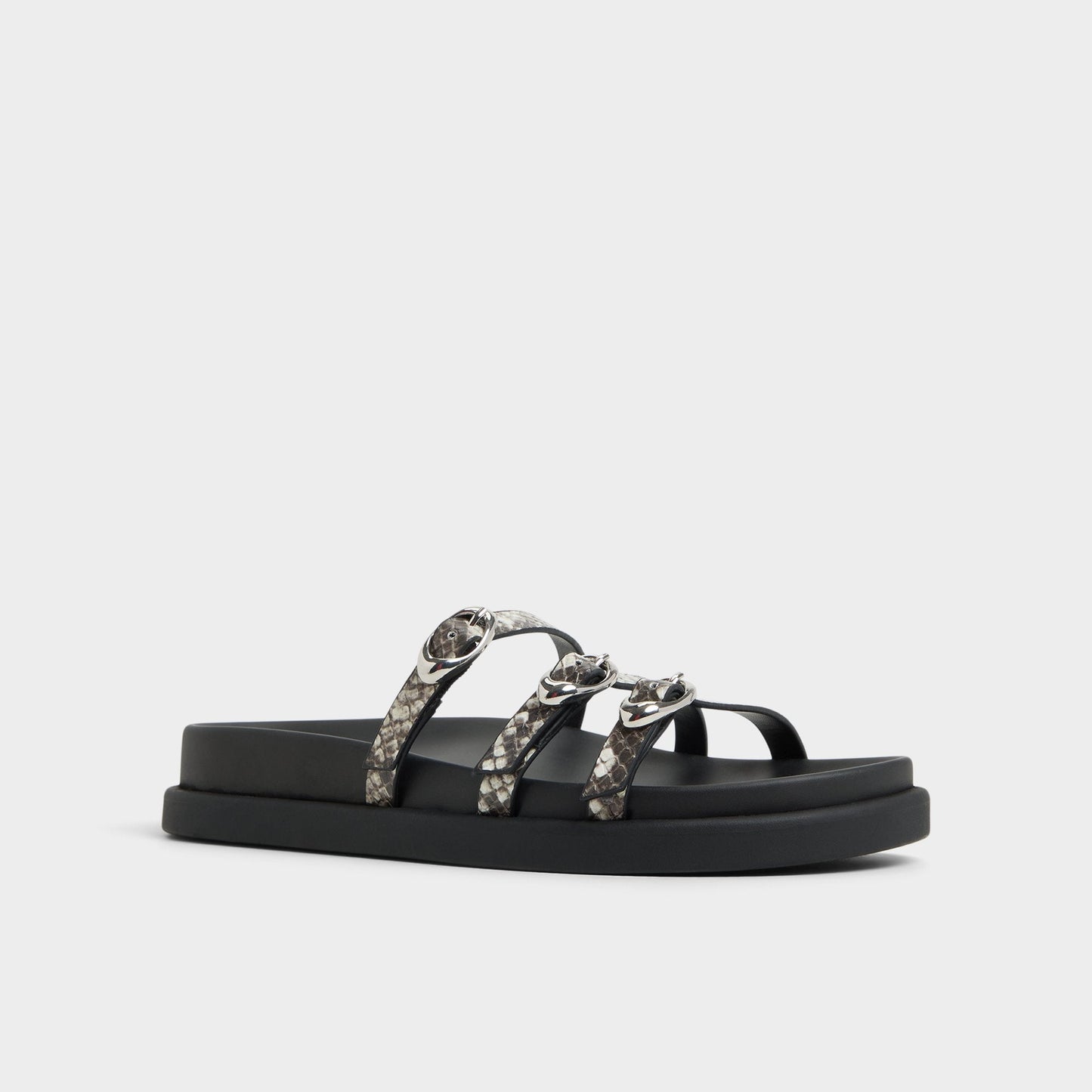 Zephyra White/Black Women's Footbed sandals - Footbed sandal | Aldo New