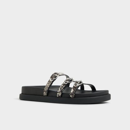 Zephyra White/Black Women's Footbed sandals - Footbed sandal | Aldo New