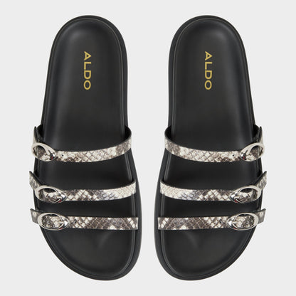 Zephyra White/Black Women's Footbed sandals - Footbed sandal | Aldo New