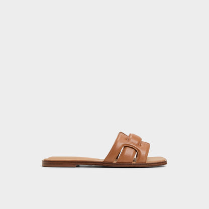 Eleny Medium Brown Women's Flats - Slide sandal | Aldo Popular