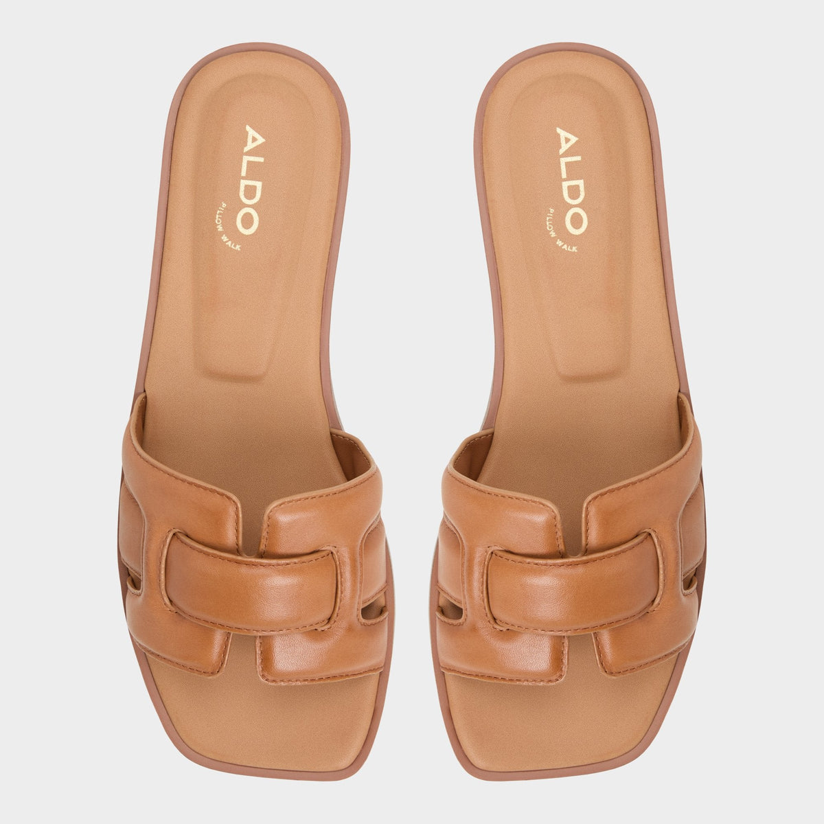 Eleny Medium Brown Women's Flats - Slide sandal | Aldo Popular
