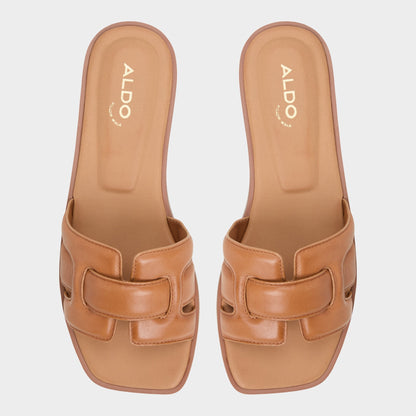 Eleny Medium Brown Women's Flats - Slide sandal | Aldo Popular
