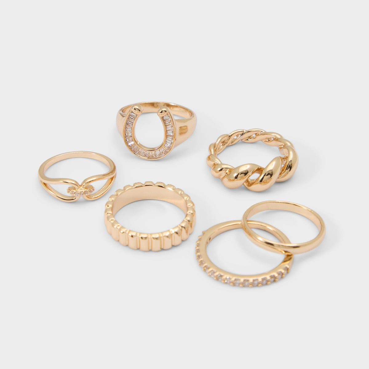 Luckyrings in Gold Clear Multi - Multi finger rings | Aldo Exclusive
