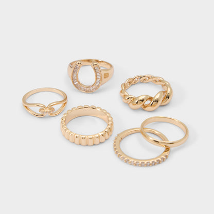 Luckyrings in Gold Clear Multi - Multi finger rings | Aldo Exclusive