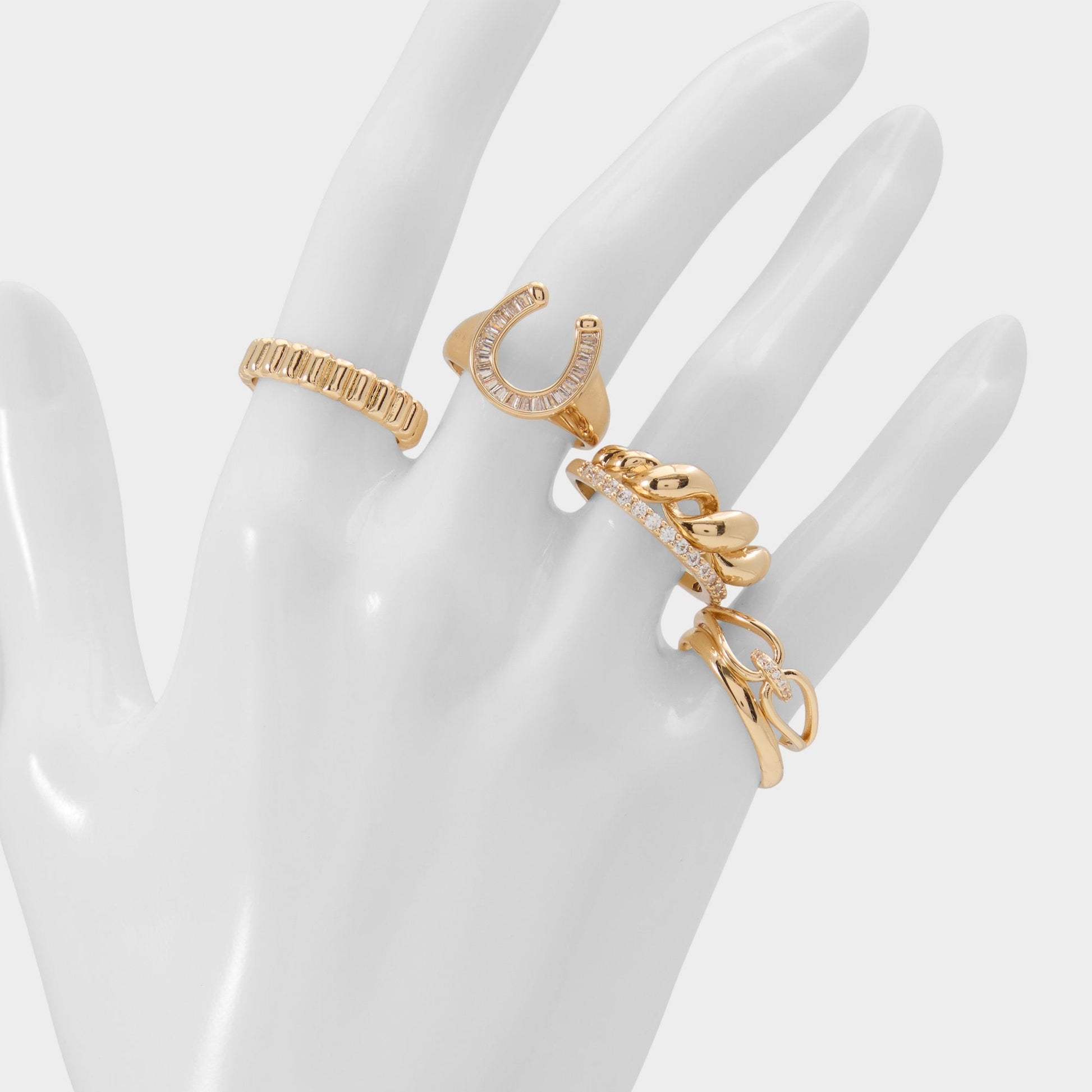 Luckyrings in Gold Clear Multi - Multi finger rings | Aldo Exclusive