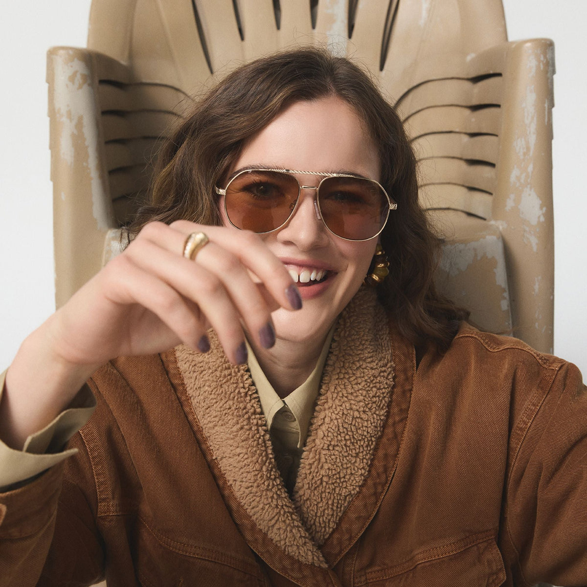Frejja in Gold - Aviator sunglasses | Aldo Signature