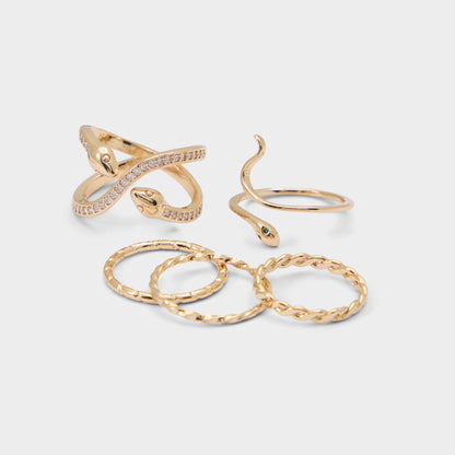 Blancan Gold/Clear Multi Women's Rings - Multi finger rings | Aldo New