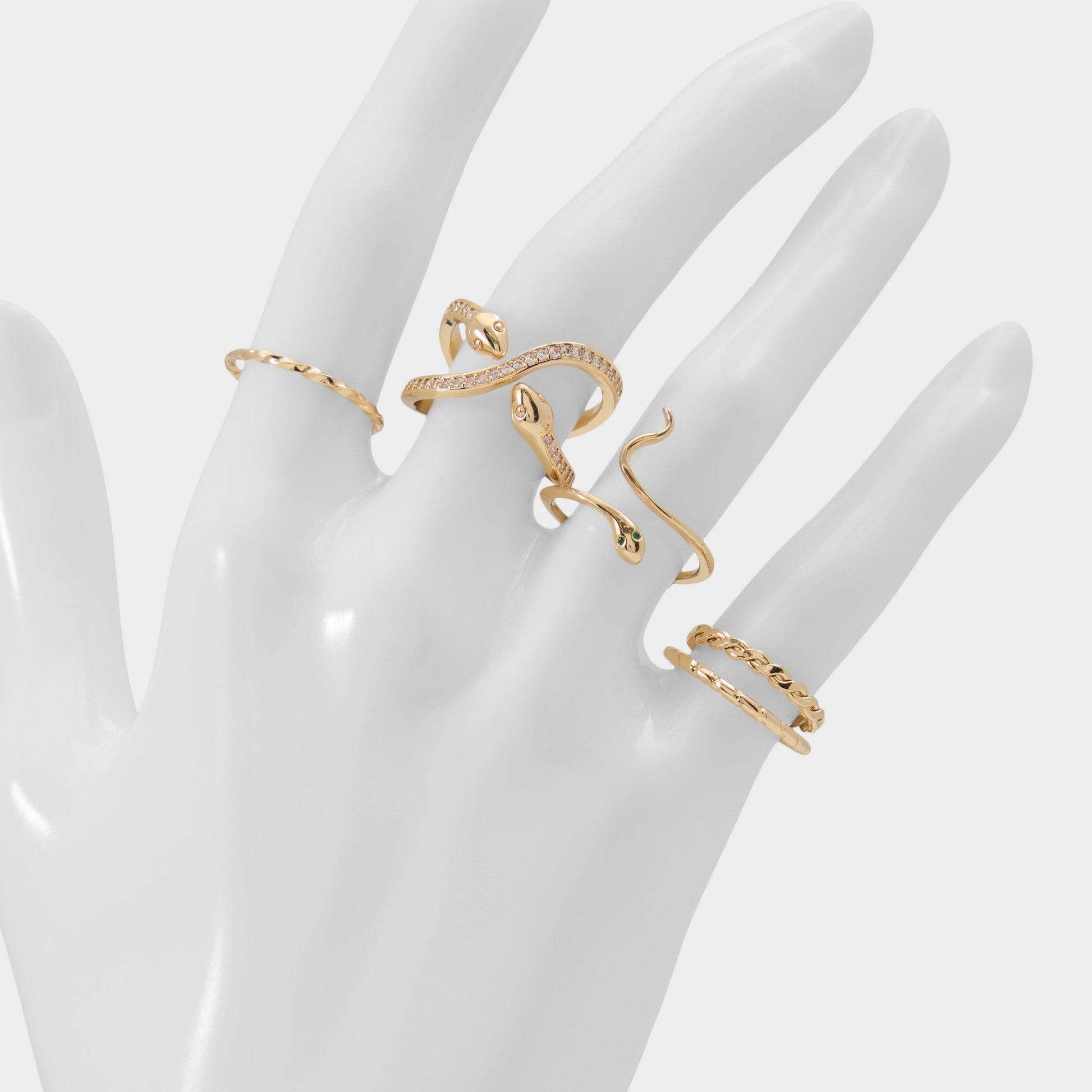 Blancan Gold/Clear Multi Women's Rings - Multi finger rings | Aldo New